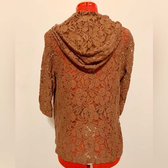 Boho Lace Hooded Zip-Up Light Jacket - Picture 5 of 6